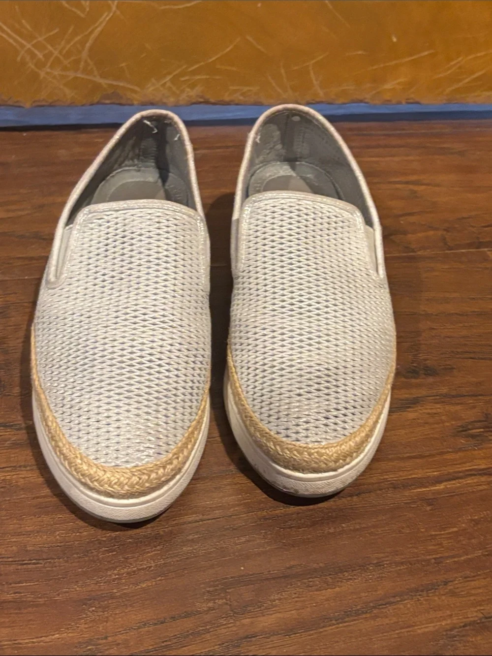 Donald J. Pliner Beige Knit Slip-On Espadrille Sneakers